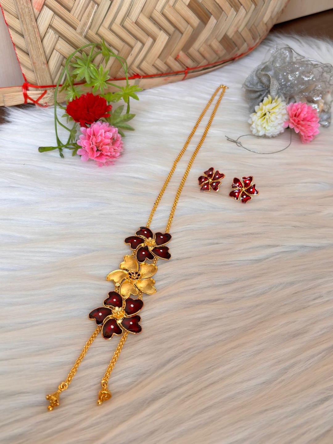 Colors Of Minakari Gold Plated Necklace Set