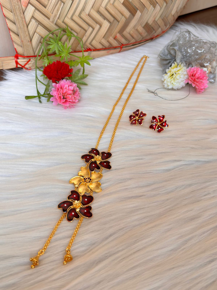 Colors Of Minakari Gold Plated Necklace Set