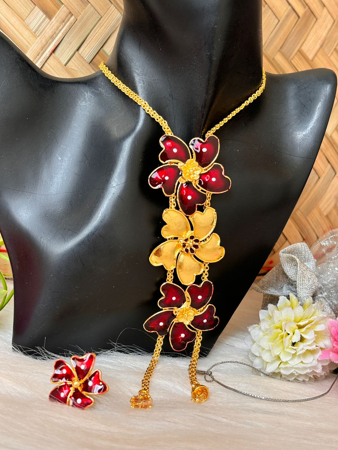 Colors Of Minakari Gold Plated Necklace Set