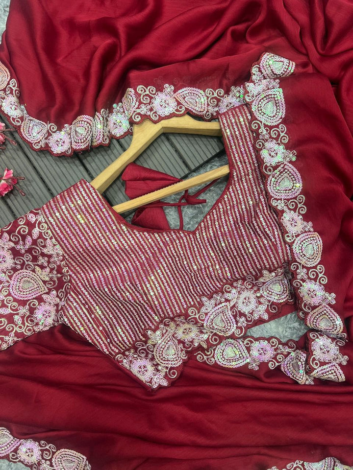 Red Bride Rangoli Silk Saree