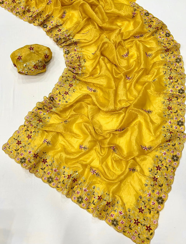 Festive Love Gold Crush Tissue Saree