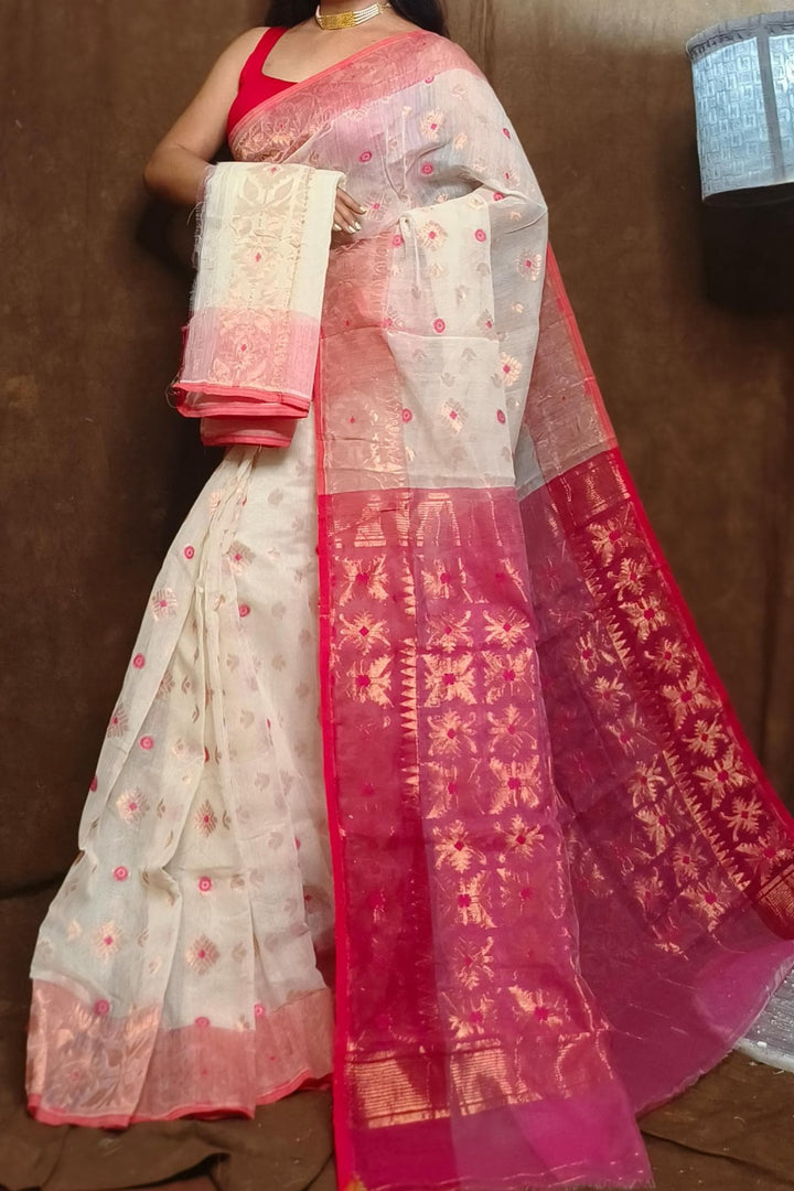 Bibhuti Dhakai Jamdani Saree