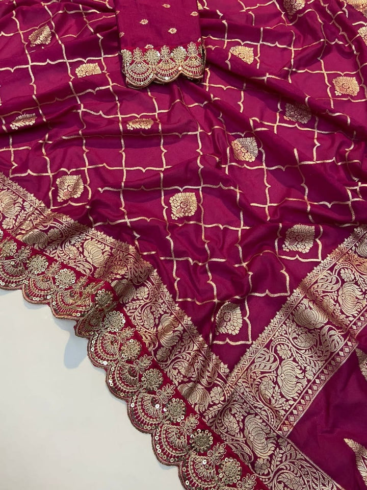 Any Day Special Crepe Georgette  Banarasi Silk Saree