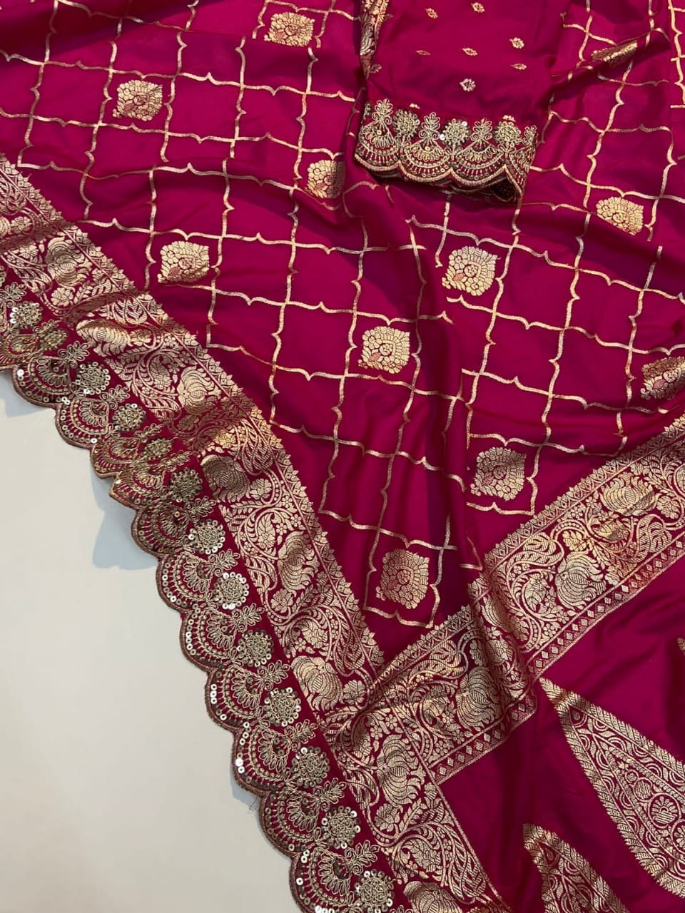 Any Day Special Crepe Georgette  Banarasi Silk Saree