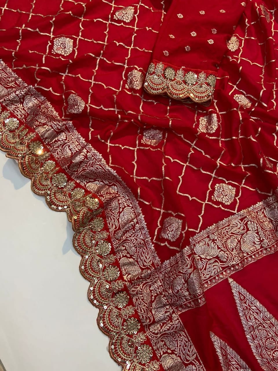 Any Day Special Crepe Georgette  Banarasi Silk Saree