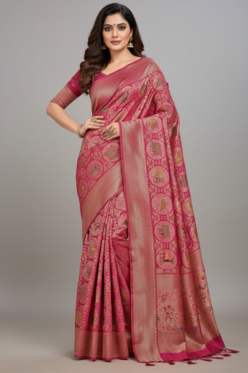 Vibrant Of Soul Georgette Banarasi Silk Saree