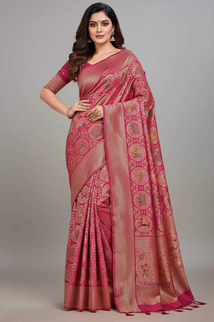 Vibrant Of Soul Georgette Banarasi Silk Saree