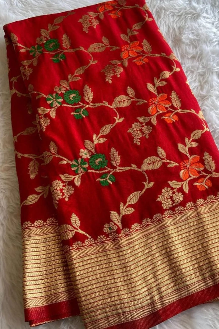 Art of Storytelling Crepe Georgette Banarasi Silk Saree