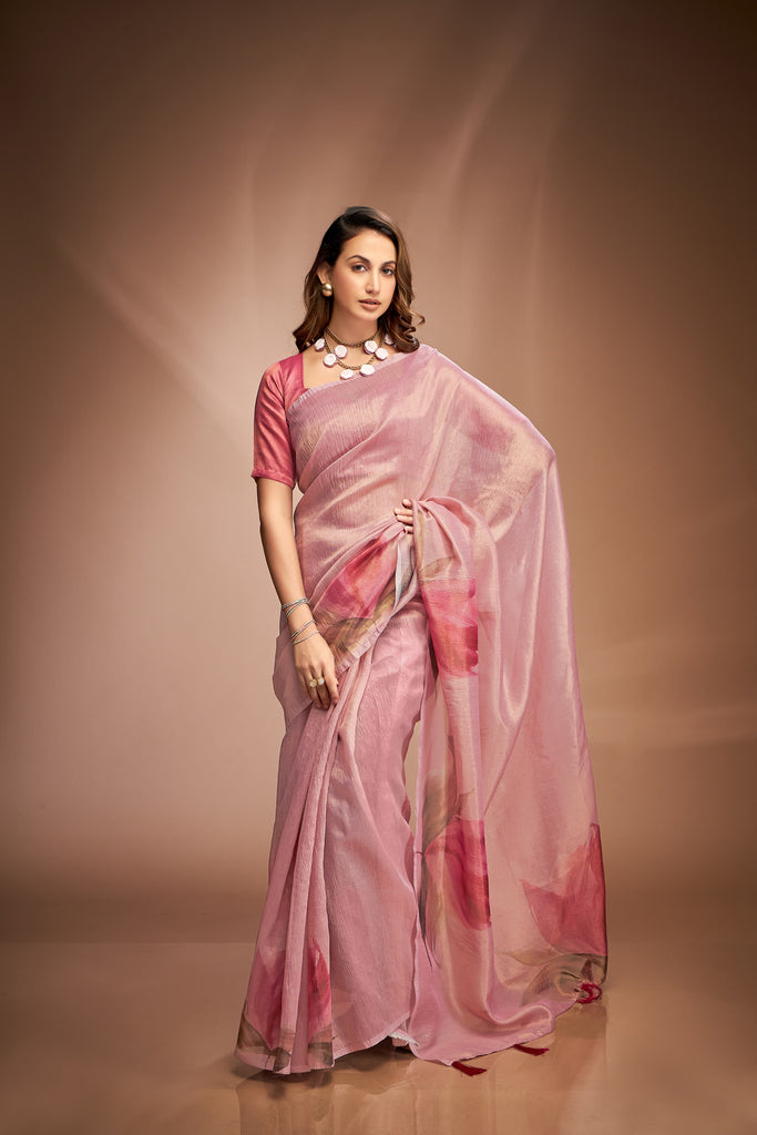 Royal Queen- Zari based Crushed Tissue Saree