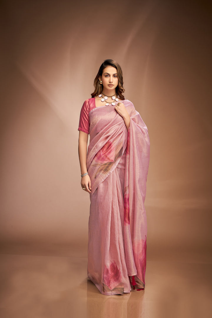 Royal Queen- Zari based Crushed Tissue Saree