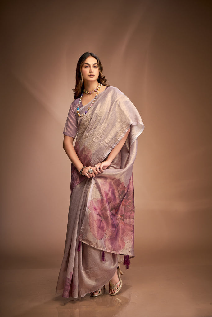 Royal Queen- Zari based Crushed Tissue Saree