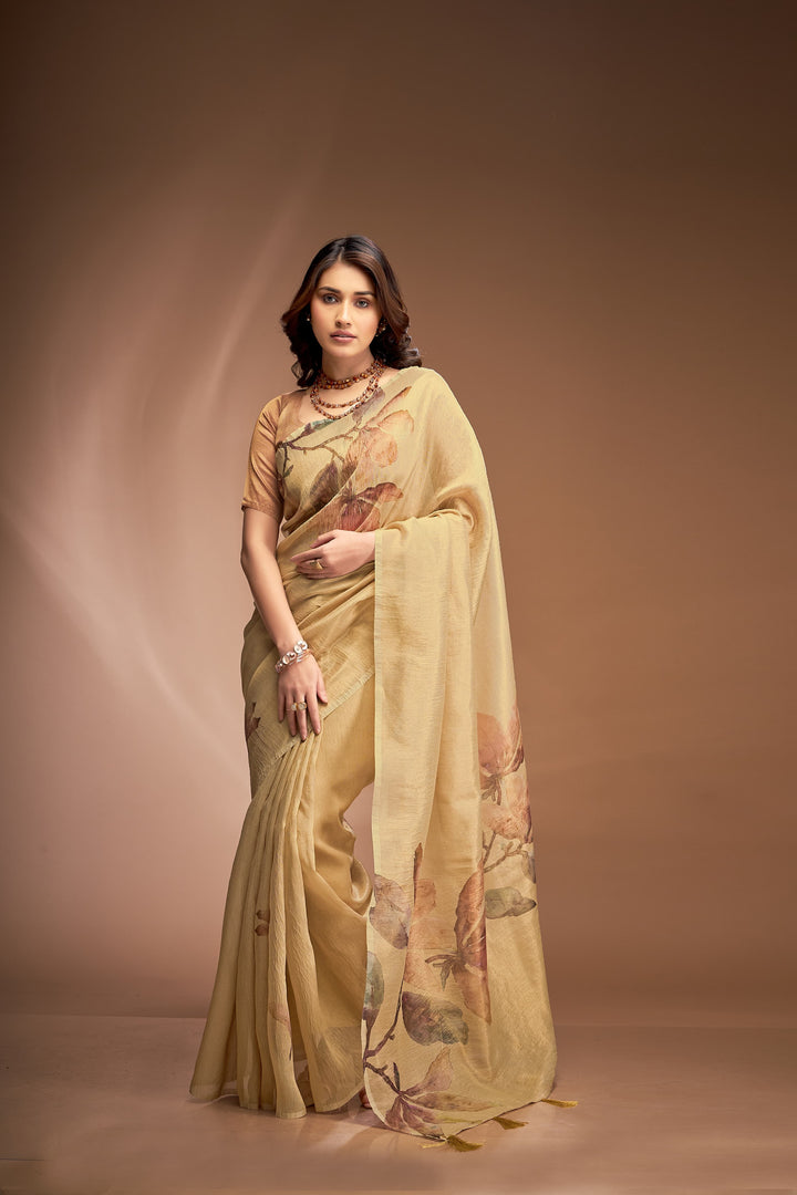 Royal Queen- Zari based Crushed Tissue Saree