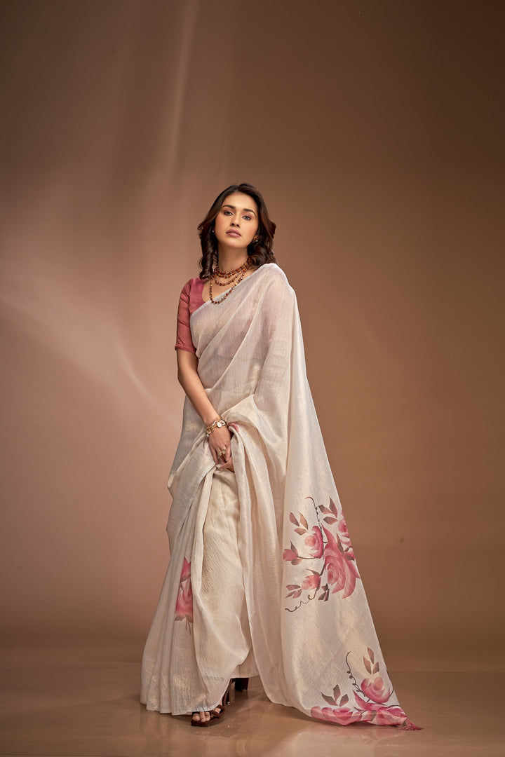 Royal Queen- Zari based Crushed Tissue Saree