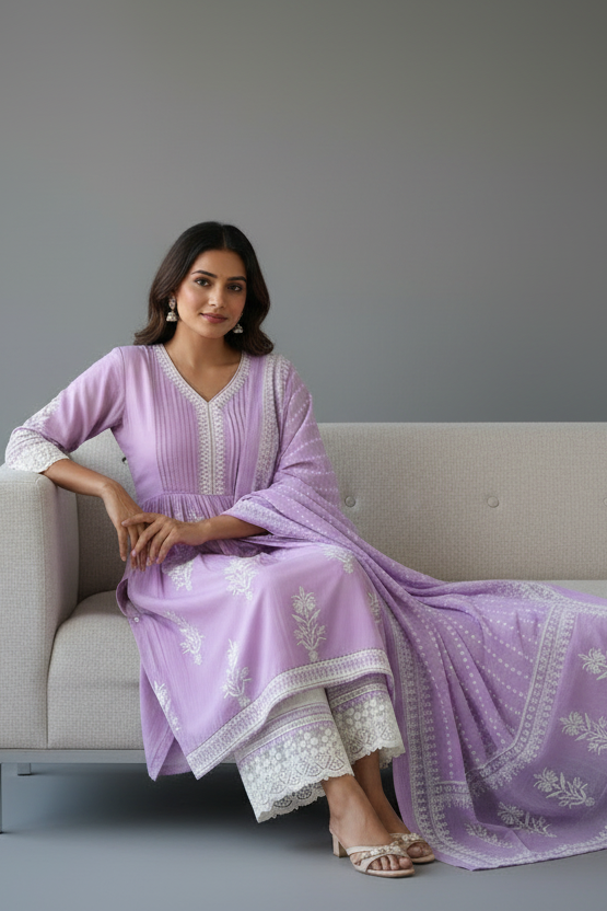 Silent Storytellers Cotton Kurti Set