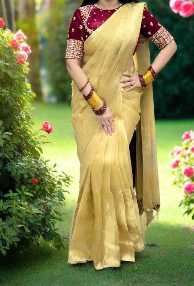 Golden Shine Banarasi Tissue Saree