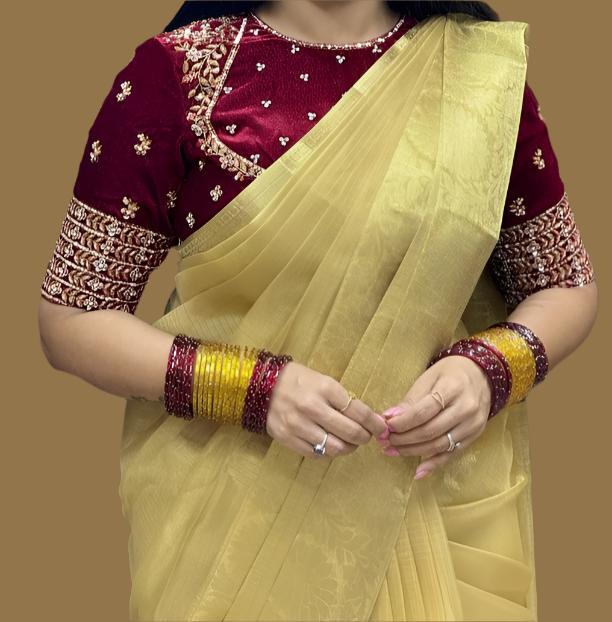 Golden Shine Banarasi Tissue Saree