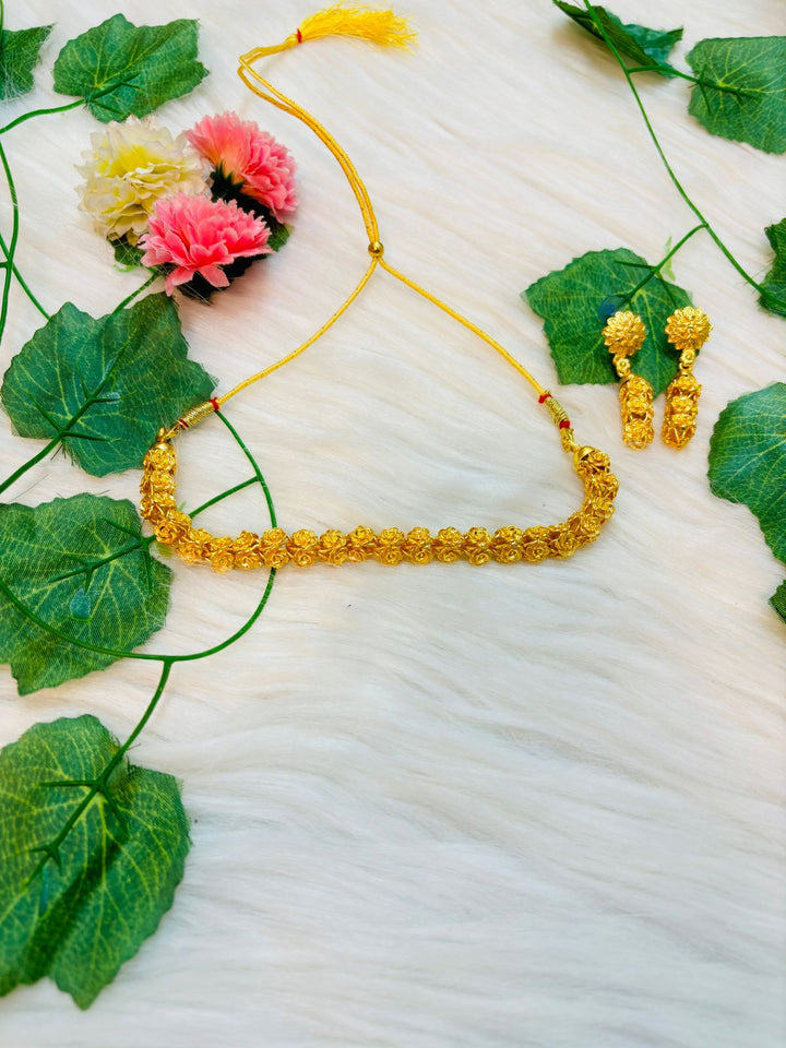 Old Blush Gold Plated Choker Set