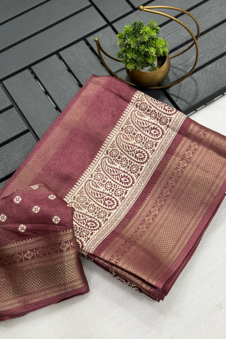 Smiling From Within Fancy Cotton Saree