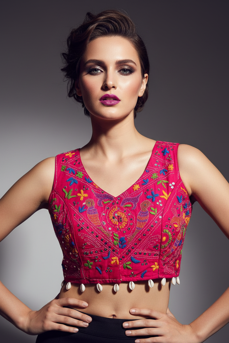 Kantha Raag- Designer Blouse With Handwork