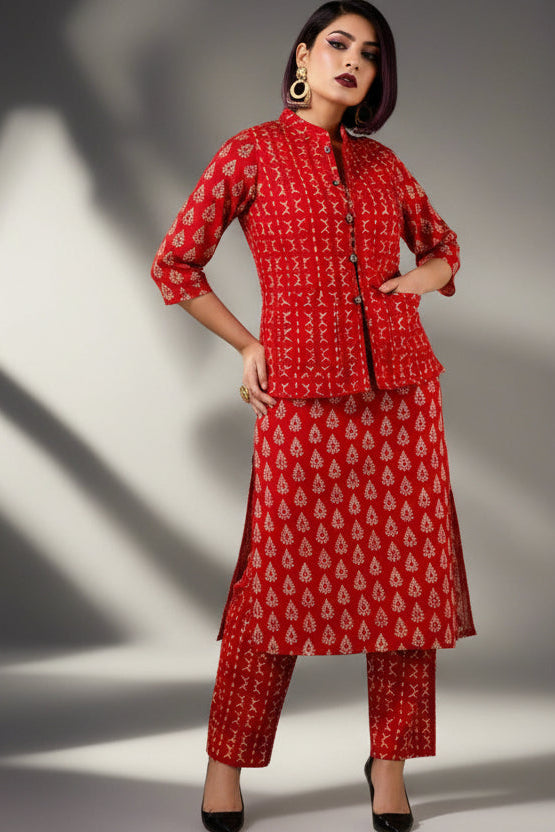 Frame Of Dream Cotton Kurti With Jacket