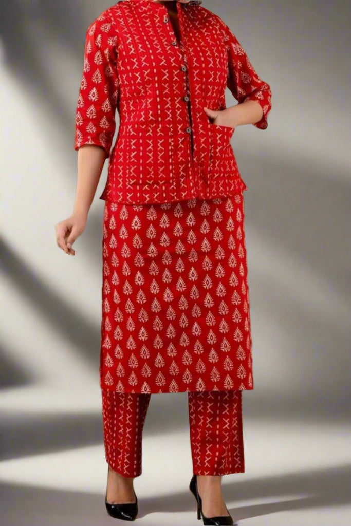 Frame Of Dream Cotton Kurti With Jacket