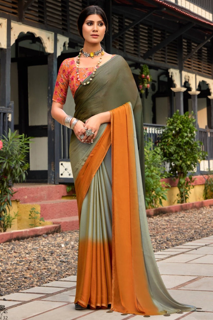 Feminine Sprit Chiffon Saree