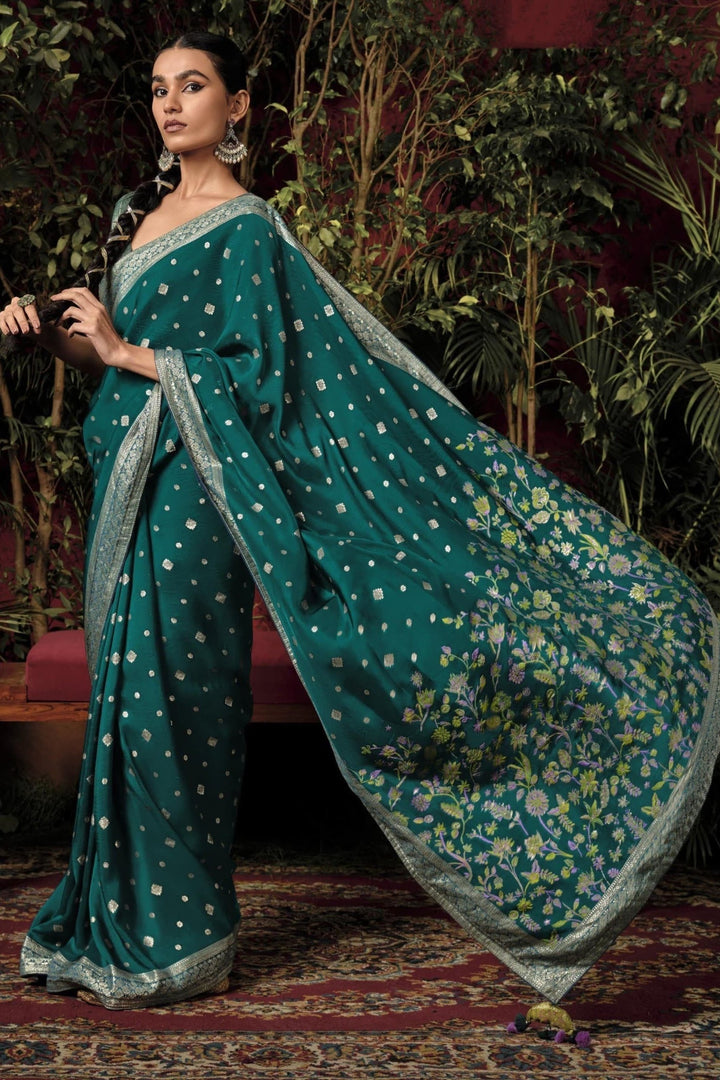 Starry Night Banarasi Dola Silk Saree