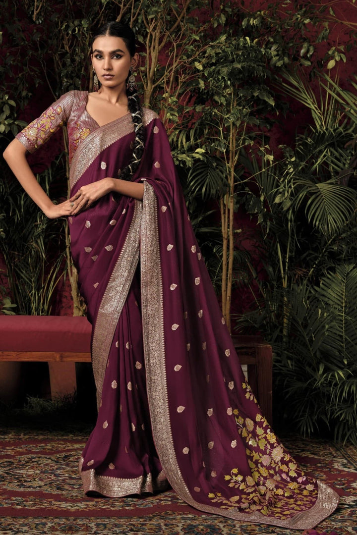 Starry Night Banarasi Dola Silk Saree