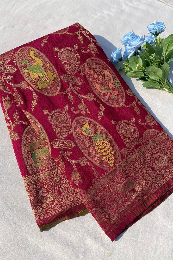 Shape Your Story Banarasi Matka Silk Saree