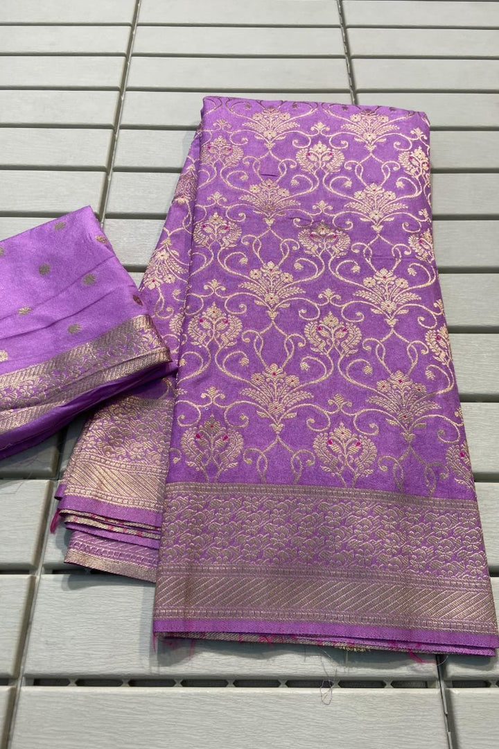 Romantic Moon Banarasi Khaddi Silk Saree