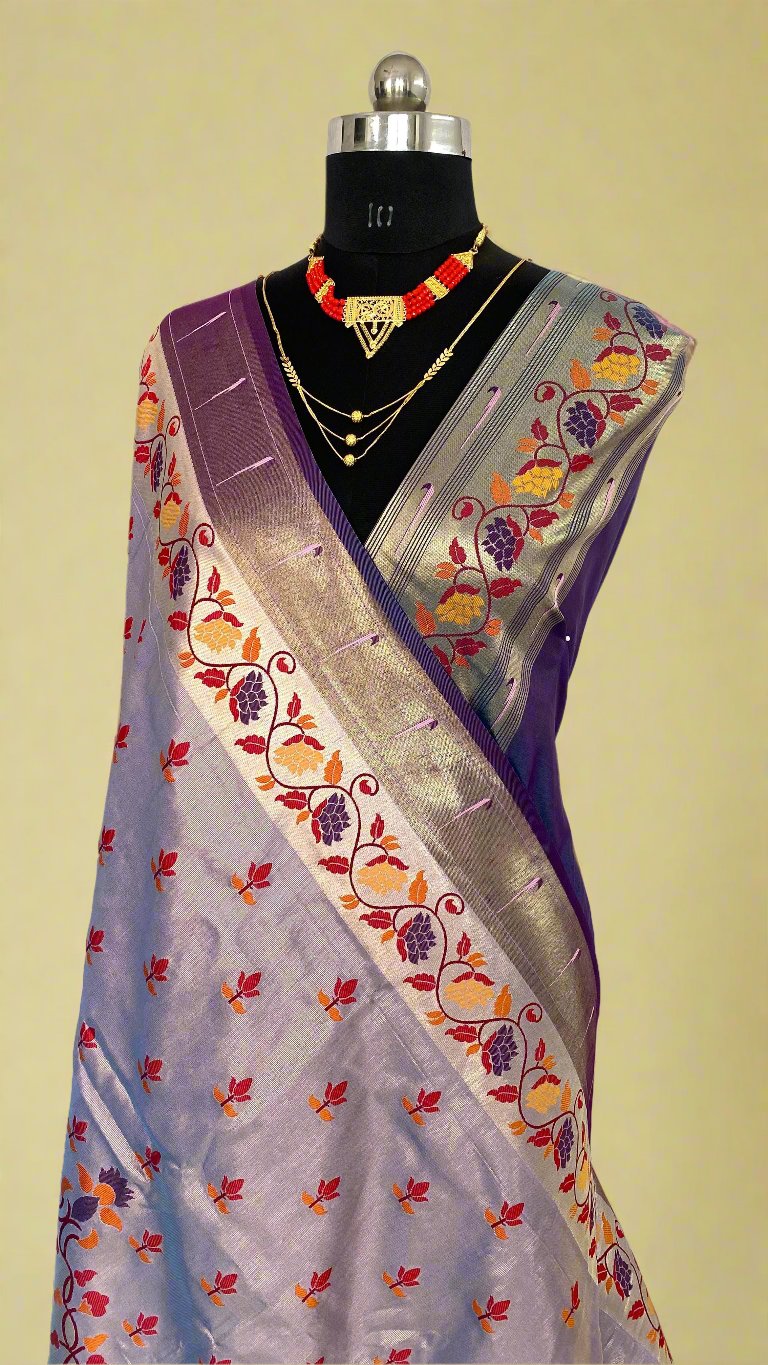 Floral Crown Tussar Silk Saree