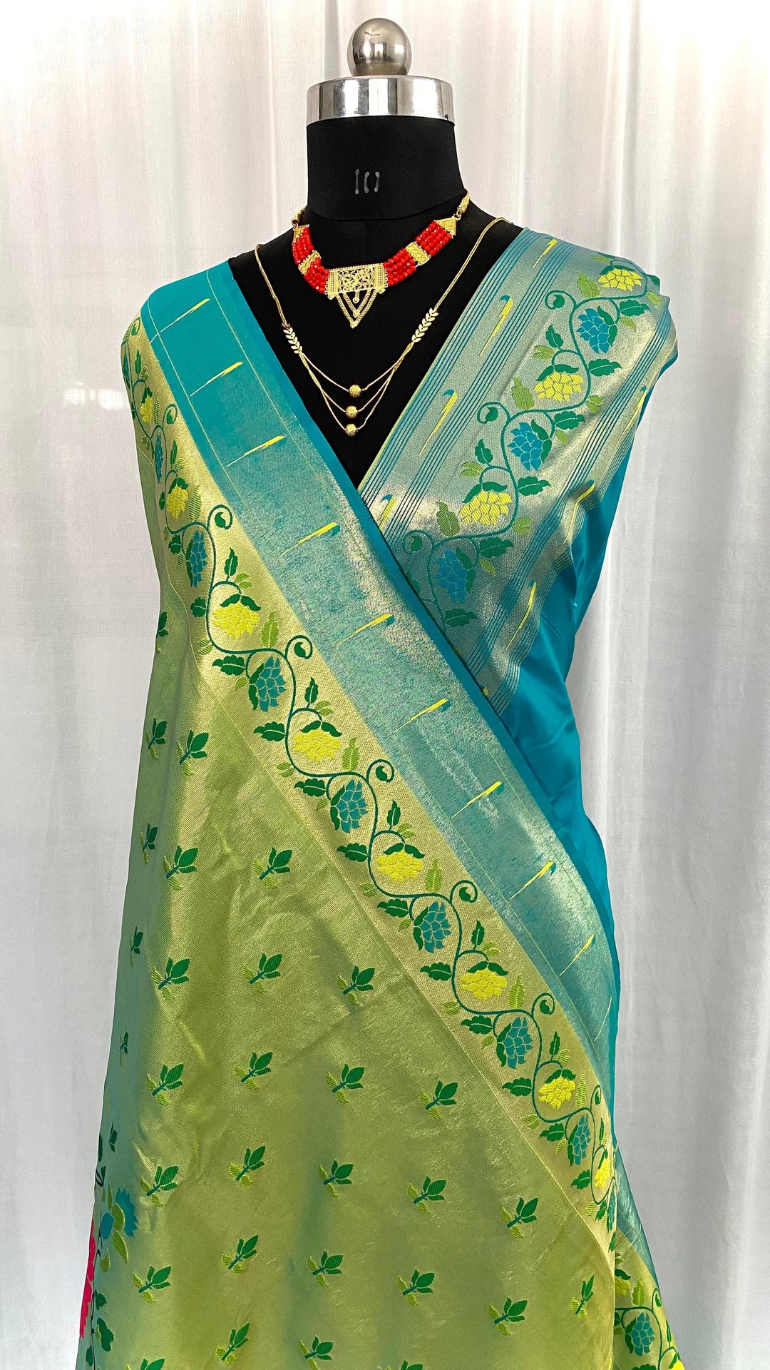 Floral Crown Tussar Silk Saree