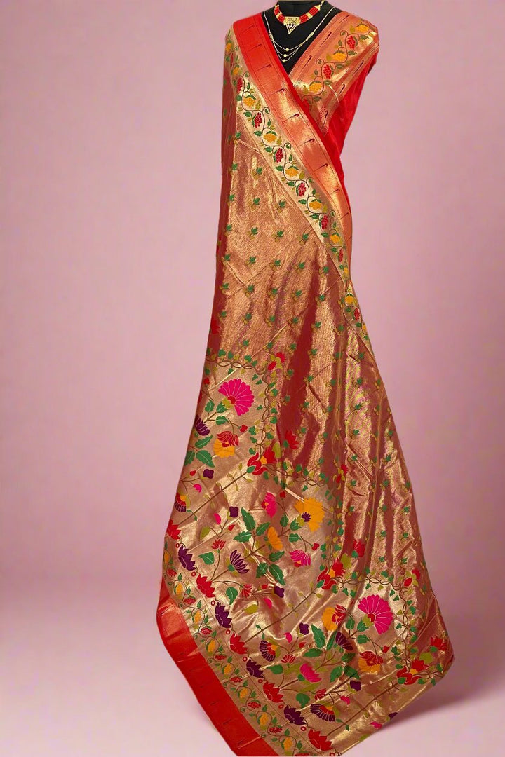 Floral Crown Tussar Silk Saree