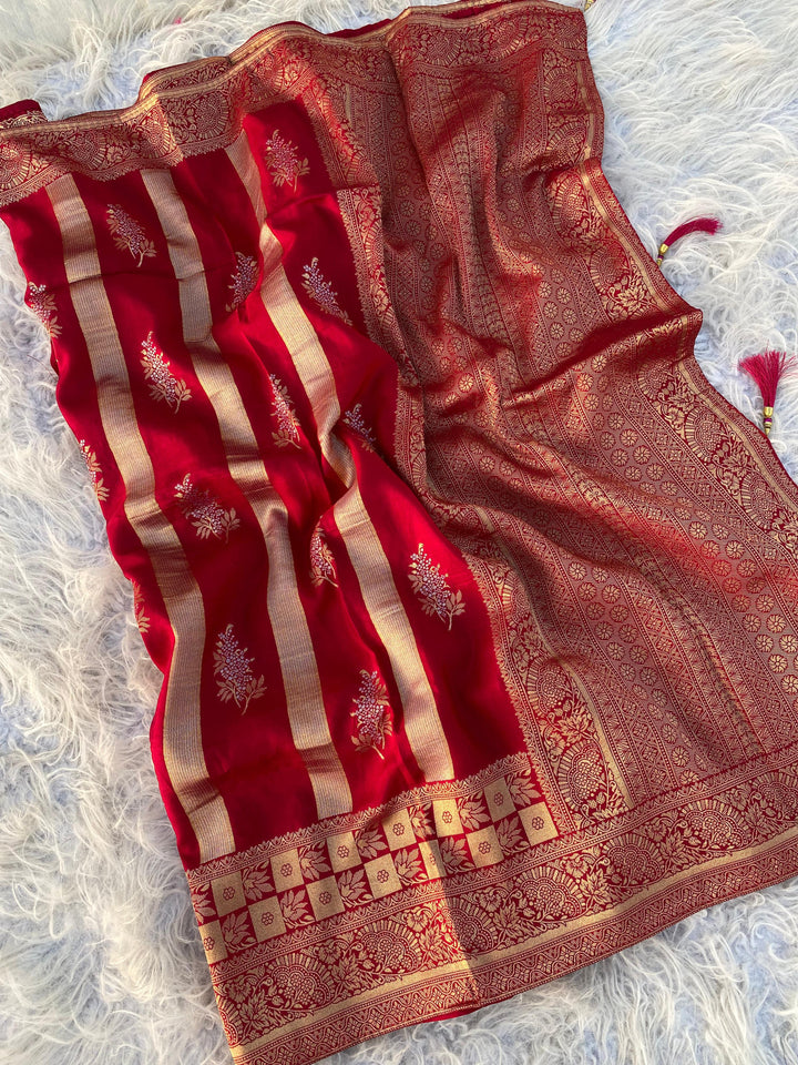 Feathers Of Awe Mushru Satin Silk Saree