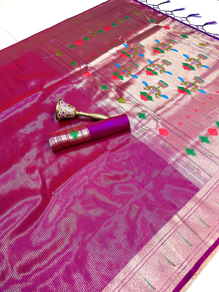 Colors Of Paithani- Kanchivaram Tissue Paithani Silk Saree