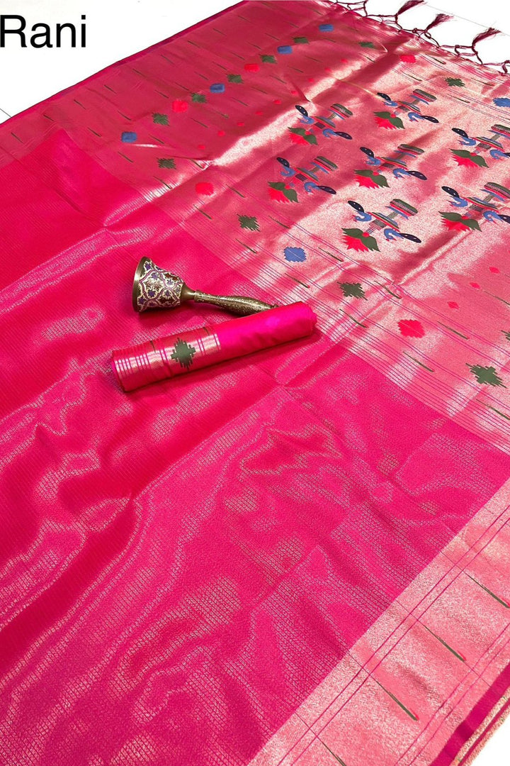 Colors Of Paithani- Kanchivaram Tissue Paithani Silk Saree