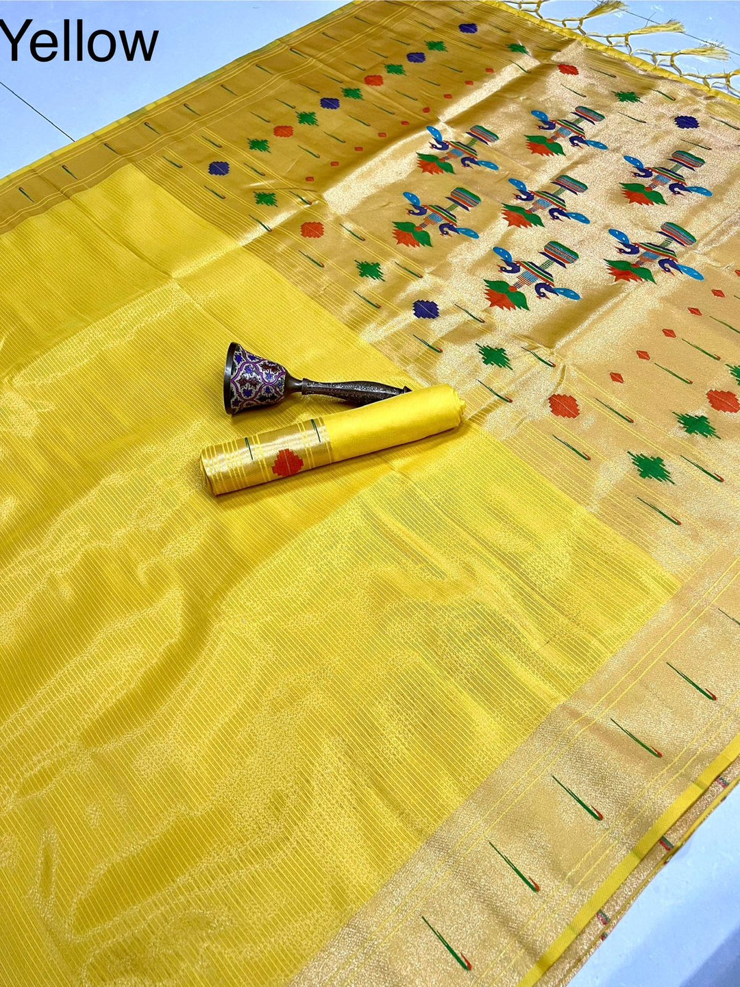 Colors Of Paithani- Kanchivaram Tissue Paithani Silk Saree