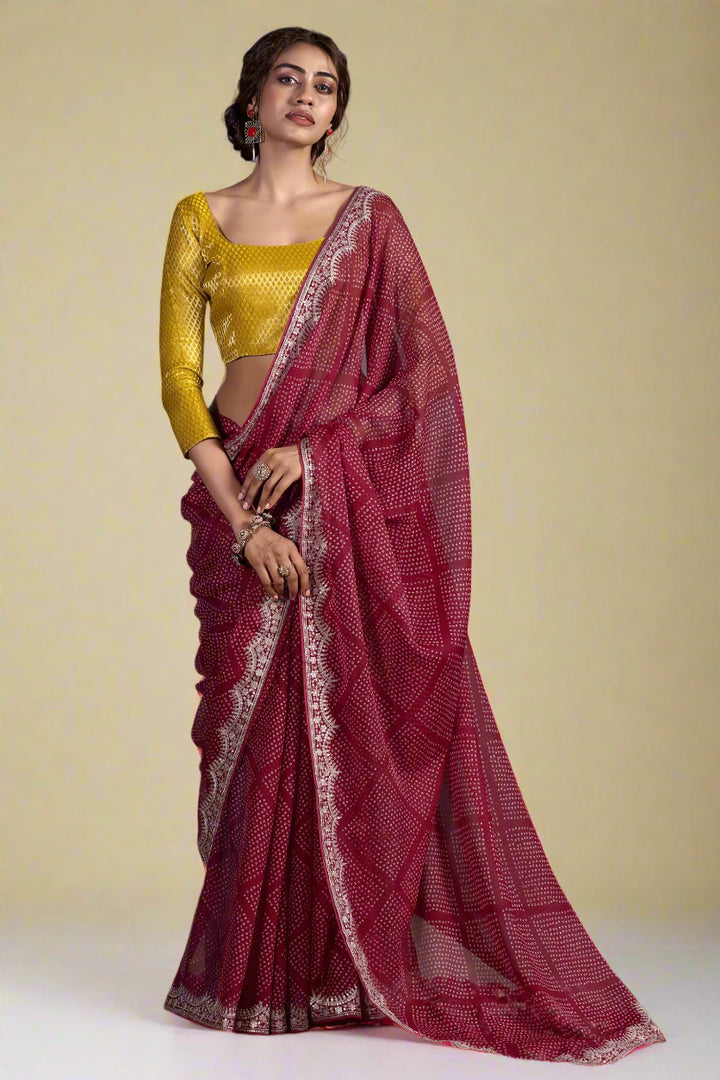 Holly Jolly Chiffon Silk Saree