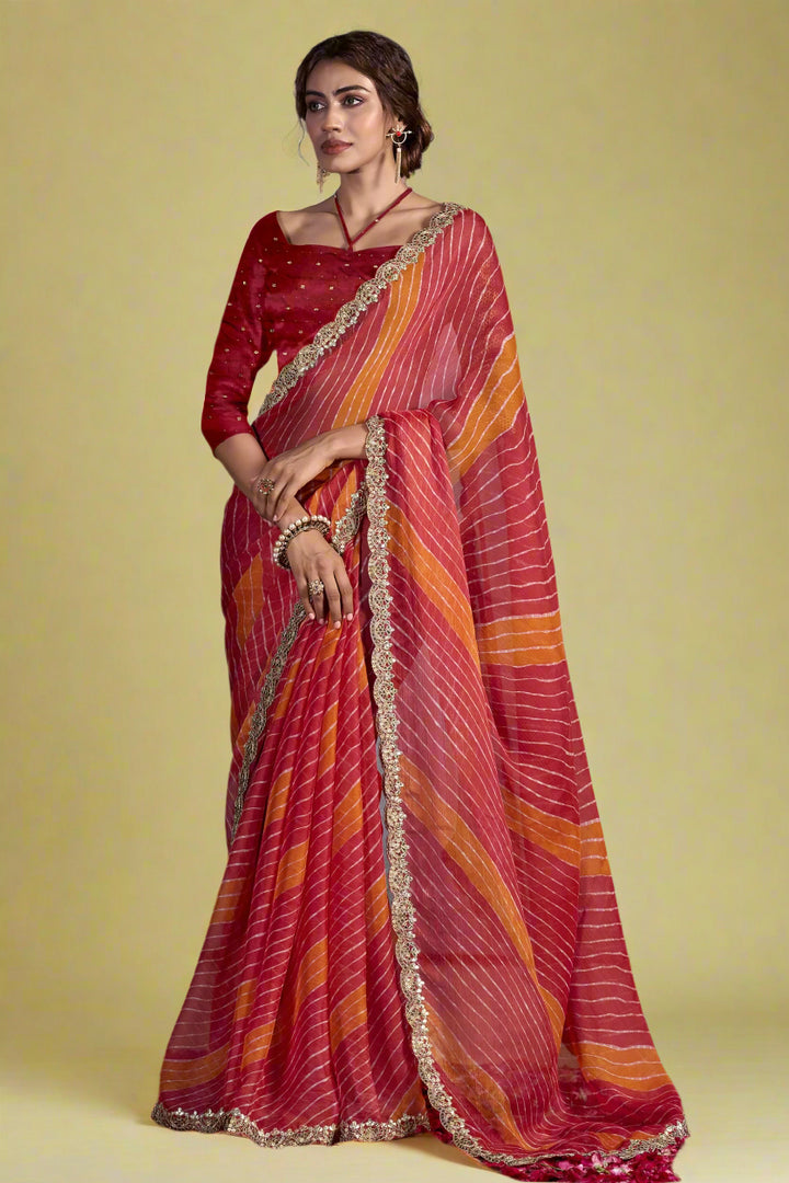 Holly Jolly Chiffon Silk Saree