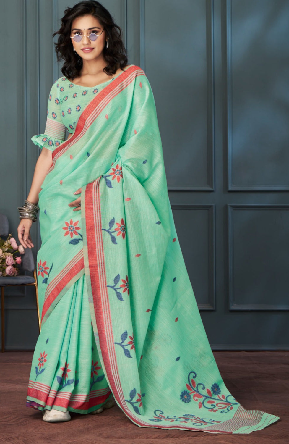 Essence of Music Linen Saree