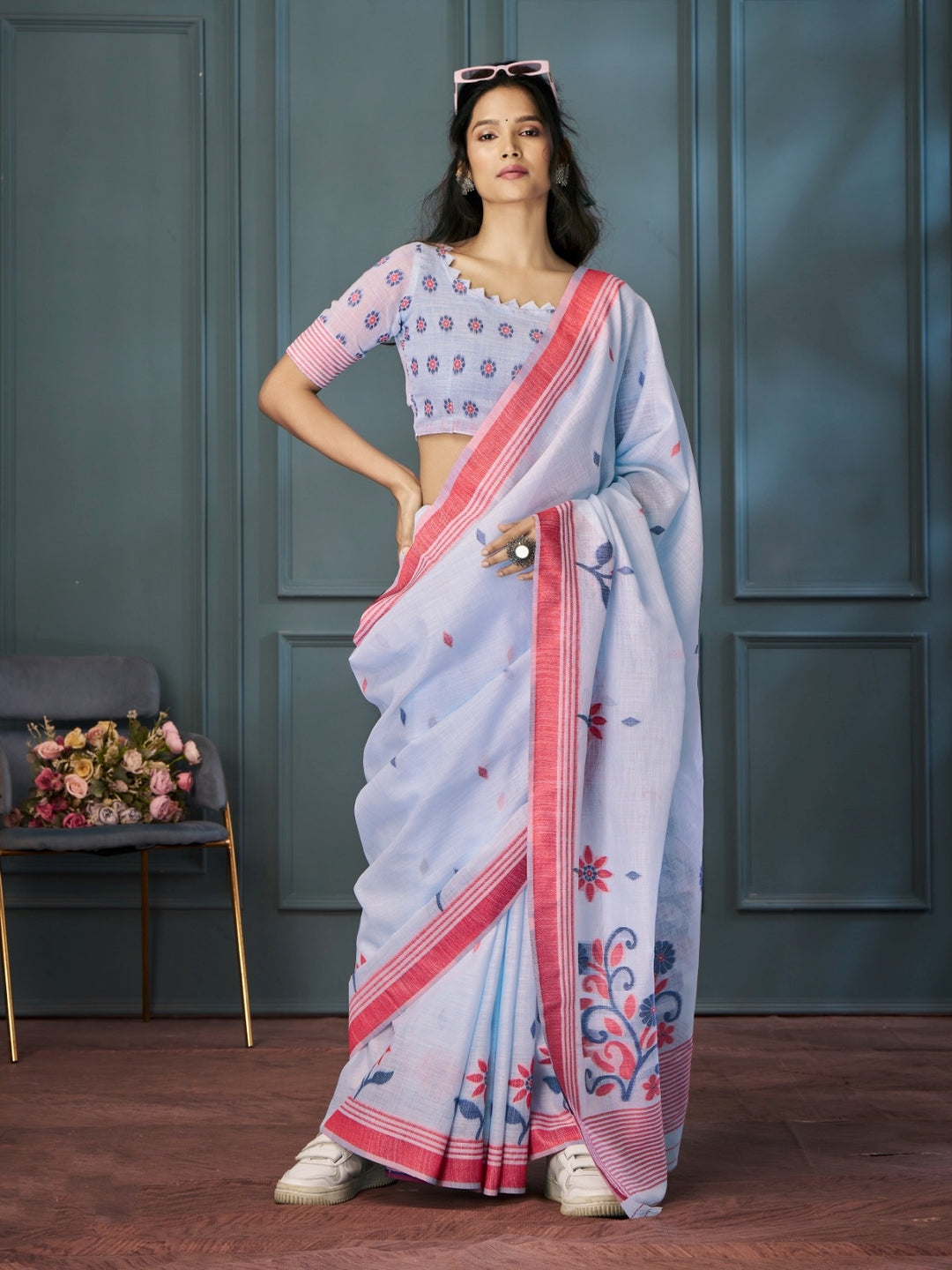 Essence of Music Linen Saree