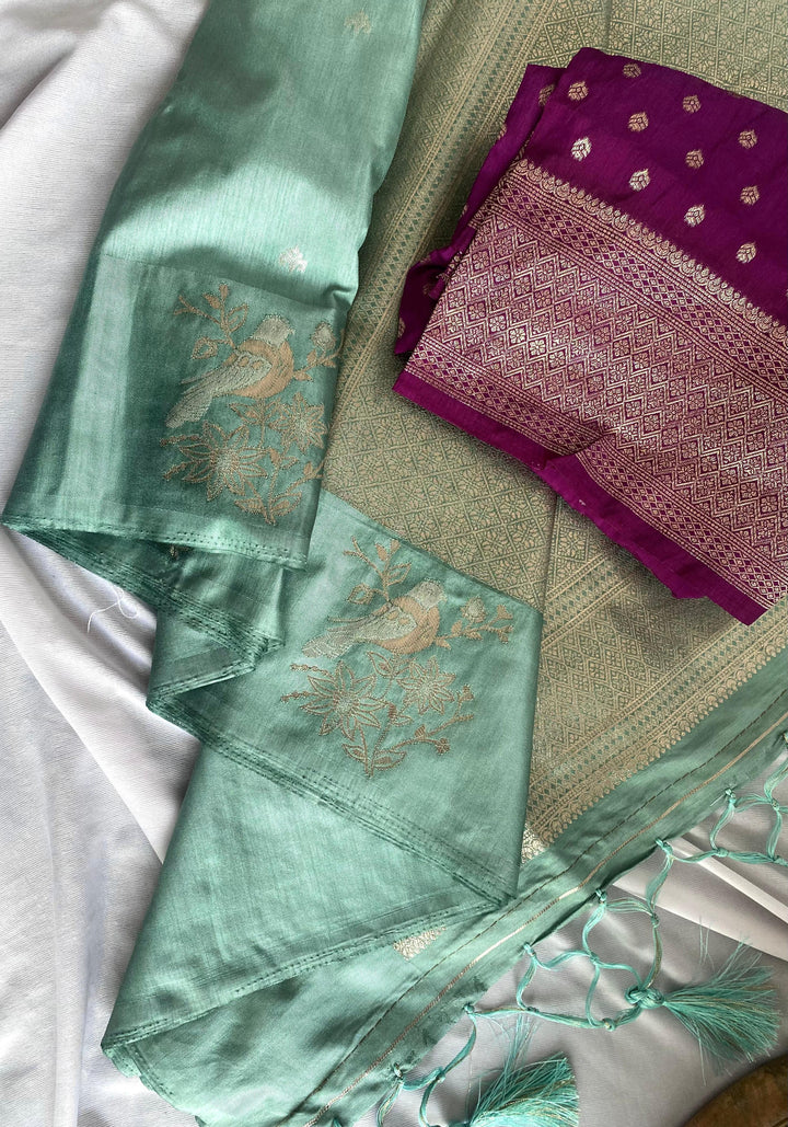 Mix Of Modernity Satin Dola Silk Saree