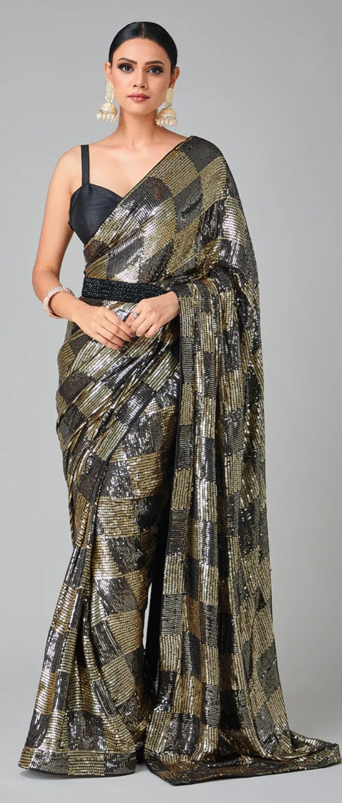 Glam Tour Georgette Silk Saree