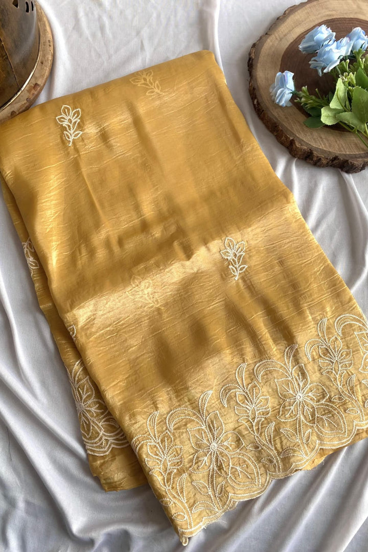 Shine Bright Gold Crush Silk Saree