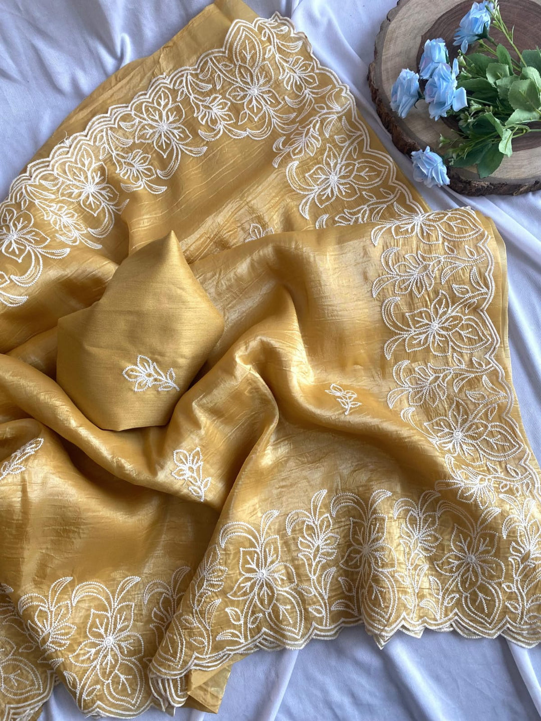 Shine Bright Gold Crush Silk Saree