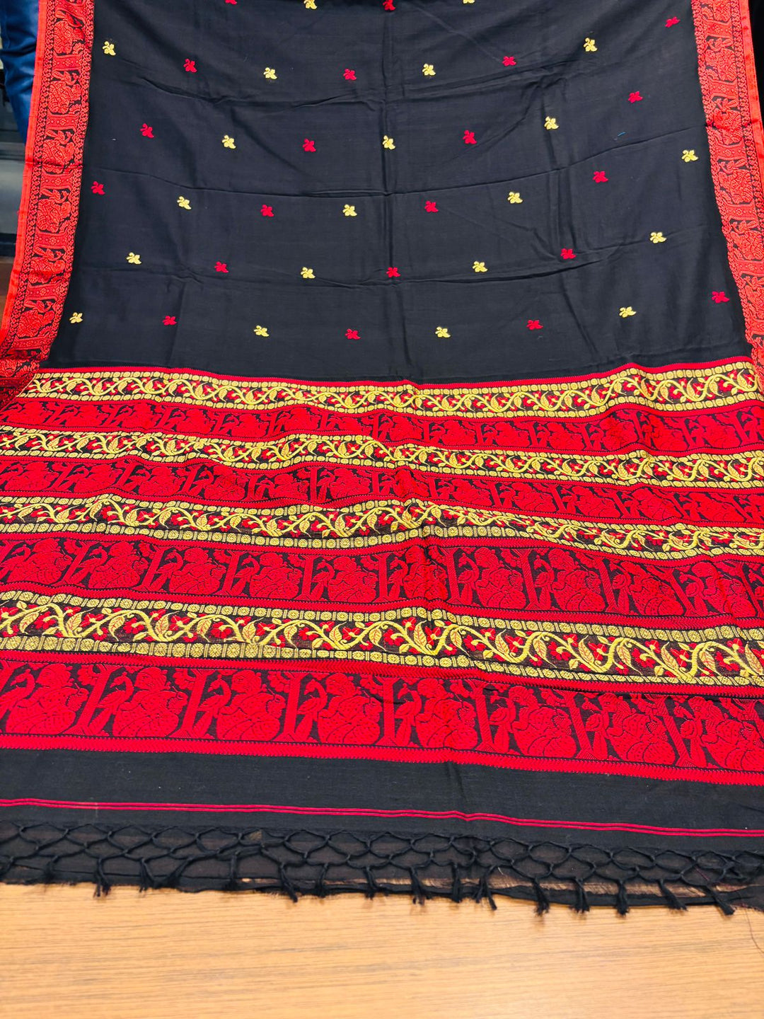 Black Marcerized Cotton Saree