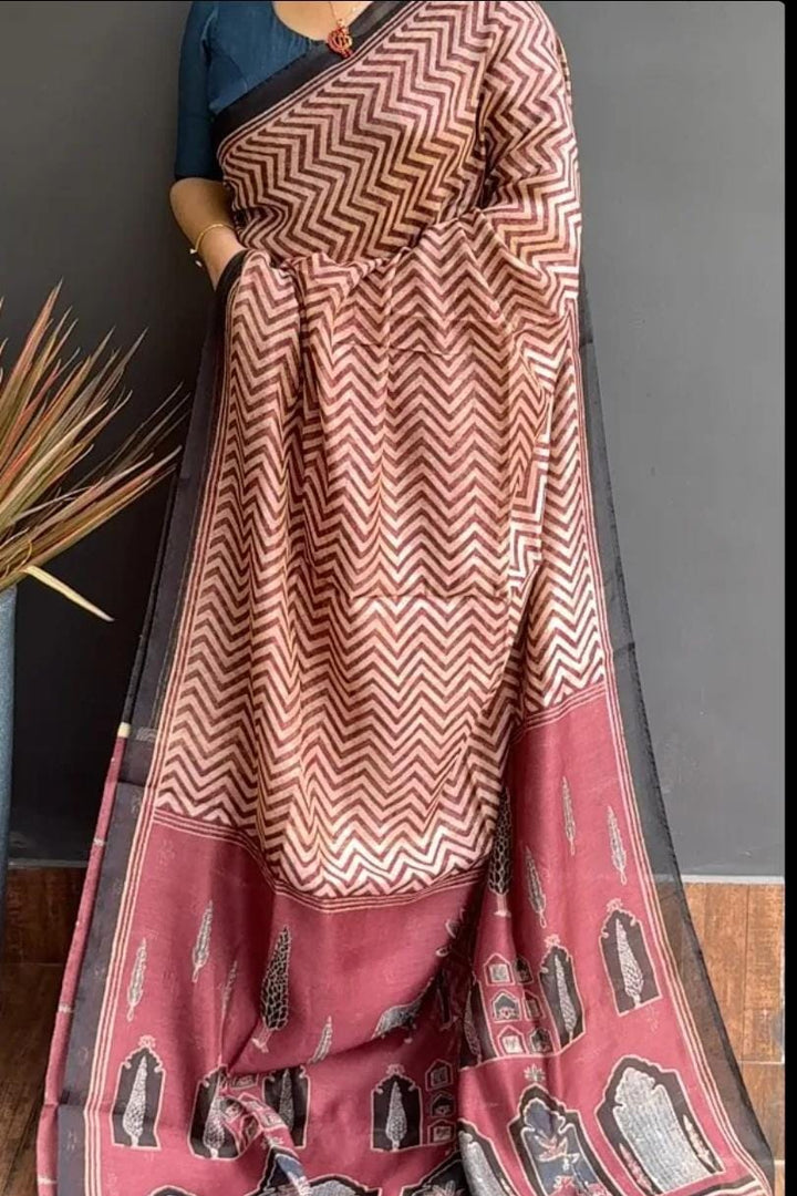 Flying high Linen Silk Saree