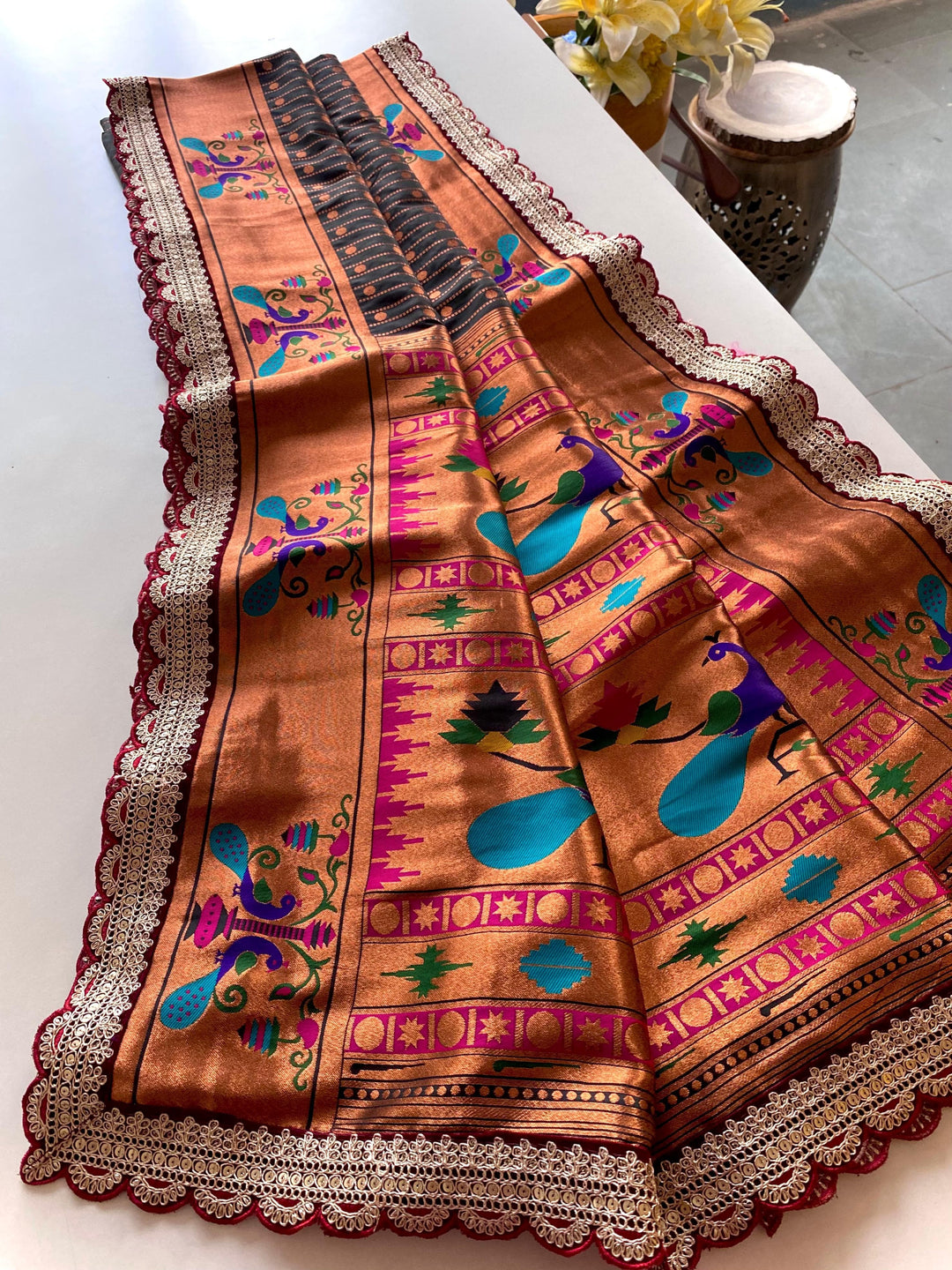 Full Bloom Paithani Silk Saree