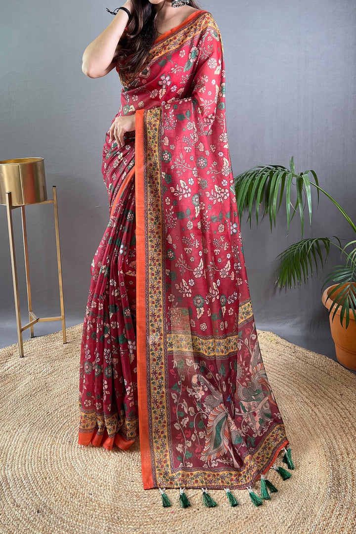 Art Meets Fabric Kalamkari Cotton Saree