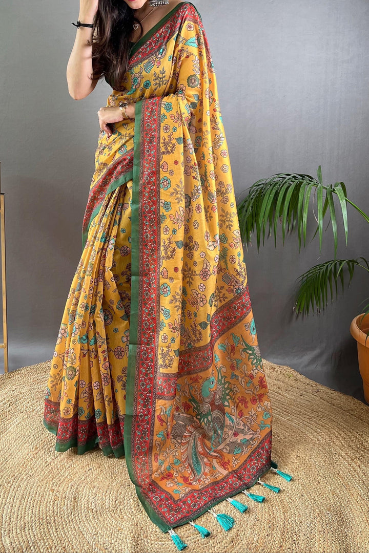 Art Meets Fabric Kalamkari Cotton Saree